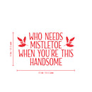Vinyl Wall Art Decal - Who Needs Mistletoe When You're This Handsome  - 14" x 25" - Inspiring Lovely Fun Christmas Quote Sticker For Home Kids Bedroom Playroom Classroom Holiday Decor 4