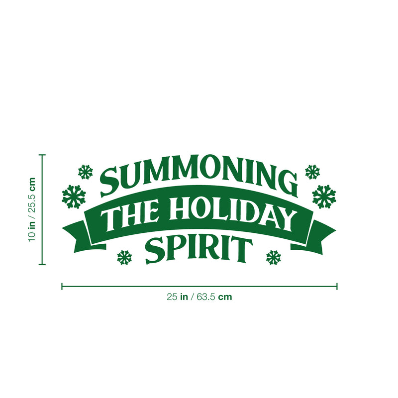 Vinyl Wall Art Decal - Summoning The Holiday Spirit - 10" x 25" - Holiday Christmas Season Trendy Seasonal Quote Sticker For Family Home School Kids Room Living Room Door Decor 4