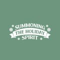 Vinyl Wall Art Decal - Summoning The Holiday Spirit - 10" x 25" - Holiday Christmas Season Trendy Seasonal Quote Sticker For Family Home School Kids Room Living Room Door Decor 1