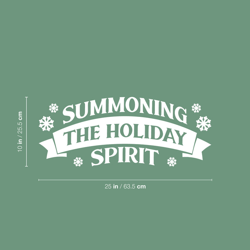 Vinyl Wall Art Decal - Summoning The Holiday Spirit - 10" x 25" - Holiday Christmas Season Trendy Seasonal Quote Sticker For Family Home School Kids Room Living Room Door Decor 4