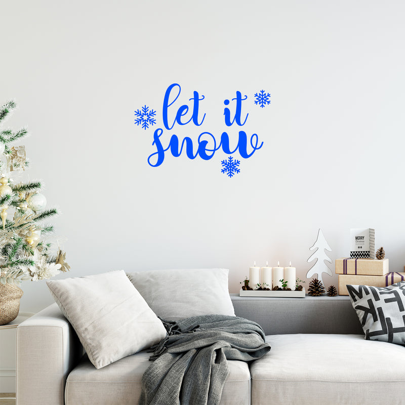 Vinyl Wall Art Decal - Let It Snow - 11.5" x 13" - Inspiring Lovely Fun Christmas Season Quote Sticker For Home Family Living Room Playroom Classroom Coffee Shop Holiday Decor 2
