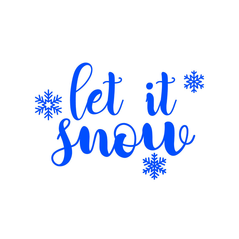 Vinyl Wall Art Decal - Let It Snow - 11.5" x 13" - Inspiring Lovely Fun Christmas Season Quote Sticker For Home Family Living Room Playroom Classroom Coffee Shop Holiday Decor 1