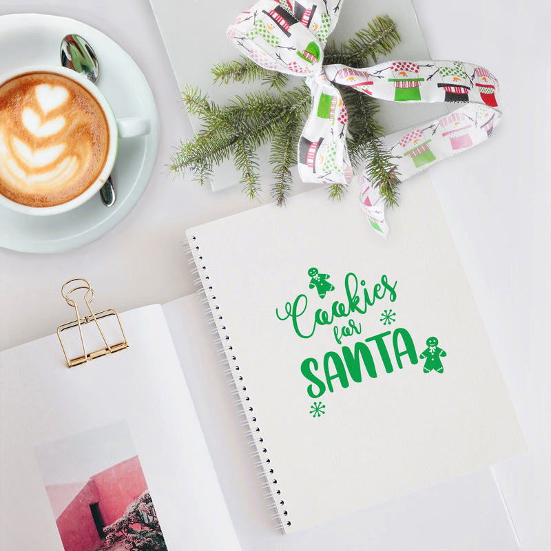 Vinyl Wall Art Decal - Cookies For Santa - 6" x 6" - Holiday Christmas Season Trendy Seasonal Quote Sticker For Coffee Mugs School Notebook Agenda Laptop Decor 3