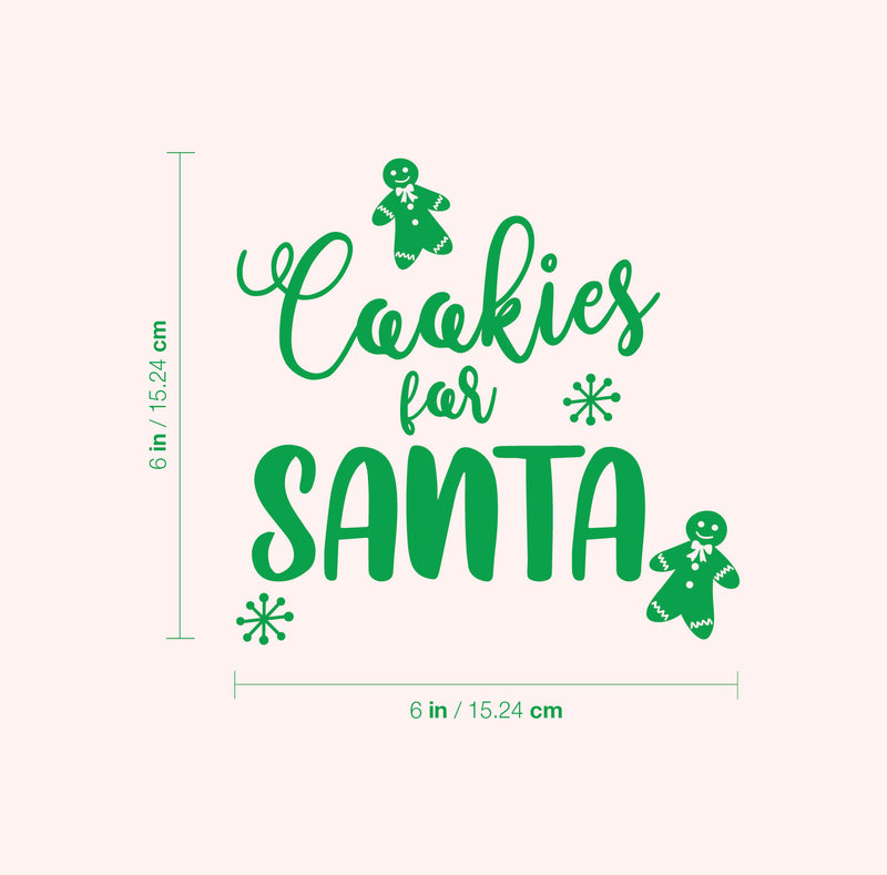 Vinyl Wall Art Decal - Cookies For Santa - 6" x 6" - Holiday Christmas Season Trendy Seasonal Quote Sticker For Coffee Mugs School Notebook Agenda Laptop Decor 4