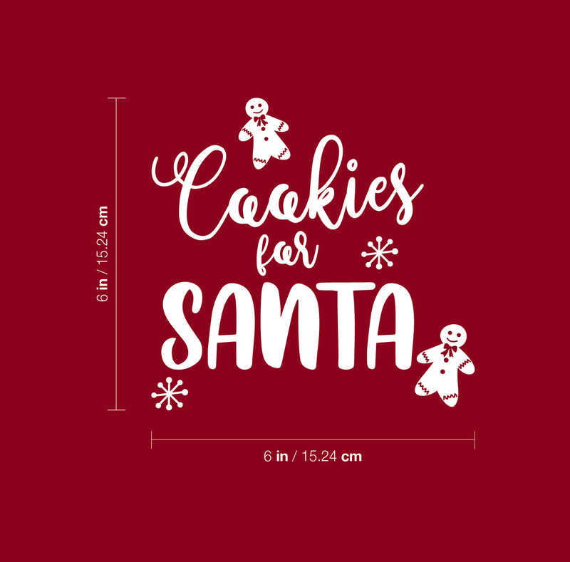 Vinyl Wall Art Decal - Cookies For Santa - 6" x 6" - Holiday Christmas Season Trendy Seasonal Quote Sticker For Coffee Mugs School Notebook Agenda Laptop Decor 4