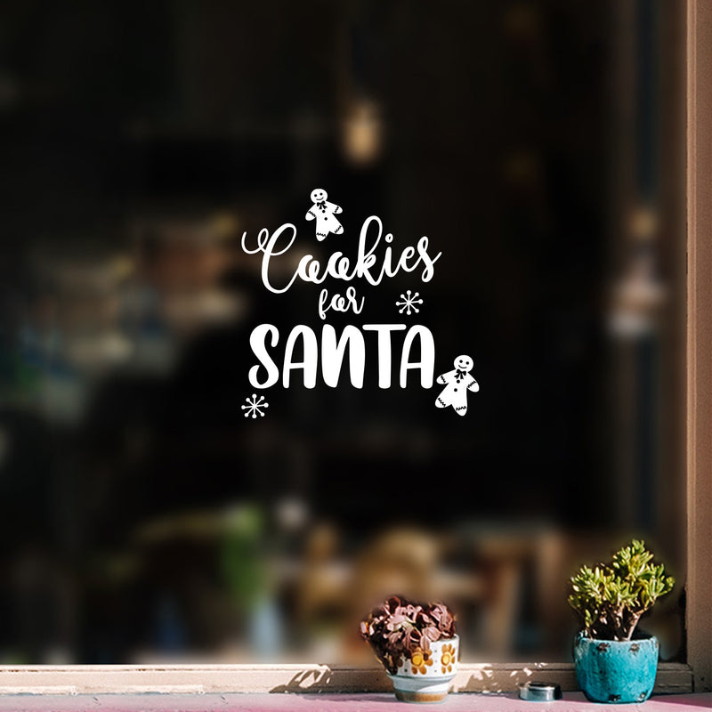 Vinyl Wall Art Decal - Cookies For Santa - 6" x 6" - Holiday Christmas Season Trendy Seasonal Quote Sticker For Coffee Mugs School Notebook Agenda Laptop Decor 3