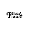 Vinyl Wall Art Decal - Felices Fiestas - Christmas Season Trendy Seasonal Spanish Quote Sticker For Home School Mexican Holiday Store Decor 1