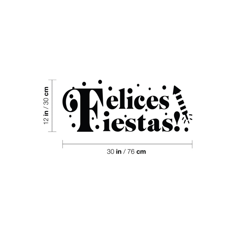 Vinyl Wall Art Decal - Felices Fiestas - Christmas Season Trendy Seasonal Spanish Quote Sticker For Home School Mexican Holiday Store Decor 4