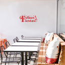 Vinyl Wall Art Decal - Felices Fiestas - 30" x 12" - Christmas Season Trendy Seasonal Quote Sticker For Home School Living Room Work Office Classroom Door Store Decor 2