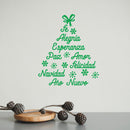 Vinyl Wall Art Decal - Fe Alegria Esperanza Paz Amor - 16" x 19" - Christmas Tree Shape Season Trendy Seasonal Spanish Quote Sticker For Home Mexican Living Room Office Store Decor 2