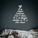 Vinyl Wall Art Decal - Fe Alegria Esperanza Paz Amor - 16" x 19" - Christmas Tree Shape Season Trendy Seasonal Spanish Quote Sticker For Home Mexican Living Room Office Store Decor 3