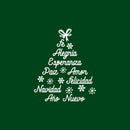 Vinyl Wall Art Decal - Fe Alegria Esperanza Paz Amor - 16" x 19" - Christmas Tree Shape Season Trendy Seasonal Spanish Quote Sticker For Home Mexican Living Room Office Store Decor 1