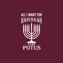 Vinyl Wall Art Decal - All I Want For Hanukkah Is A New Potus - 30" x 17" - Grateful Inspirational Holiday Season Judaism Faith Quote Sticker For Home Entry Door Dining Room Living Room Decor 1