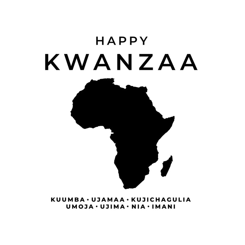 Vinyl Wall Art Decal - Happy Kwanzaa - 17" x 15" - Trendy Inspiring African American Culture Quote Africa Design Sticker For Home Family Living Room Office Coffee Shop Storefront Decor 1