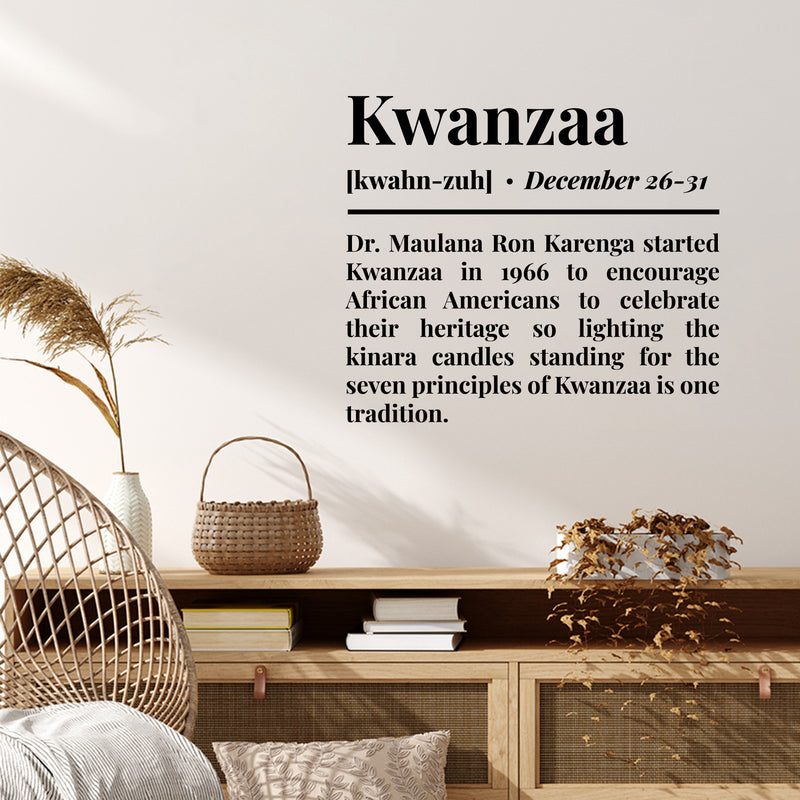 Vinyl Wall Art Decal - Kwanzaa Definition - 13" x 15" - Trendy Inspirational African American Culture Quote Sticker For Home Family Living Room Office Coffee Shop Storefront Decor 3
