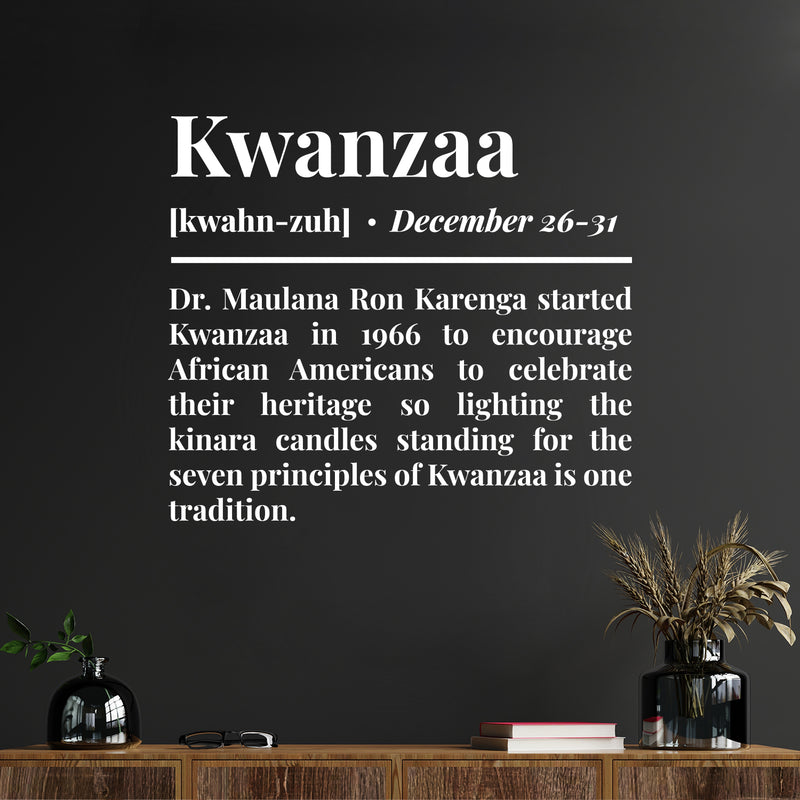 Vinyl Wall Art Decal - Kwanzaa Definition - 13" x 15" - Trendy Inspirational African American Culture Quote Sticker For Home Family Living Room Office Coffee Shop Storefront Decor 2