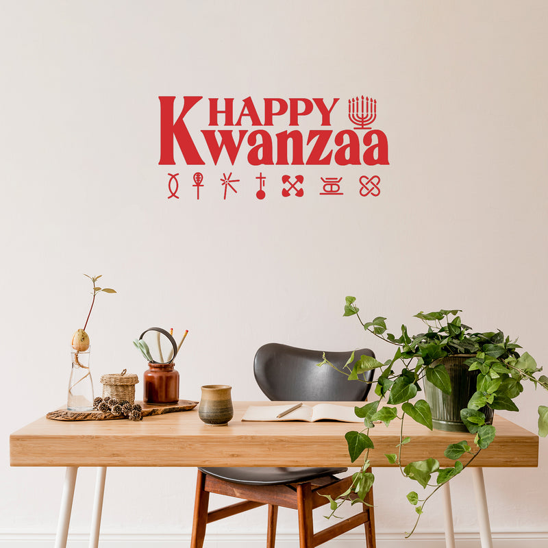 Vinyl Wall Art Decal - Kwanzaa Principles - 14" x 31" - Trendy Lovely African American Culture inspiring Quote Sticker For Home Bedroom Family Living Room School Office Coffee Shop Decor 2