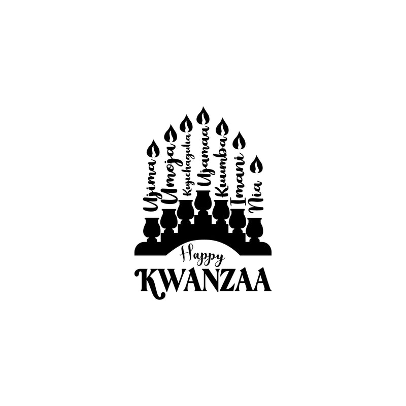 Vinyl Wall Art Decal - 7 Kwanzaa Principles - Trendy Motivational African American Culture Quote Sticker For Home Bedroom Family Living Room School Office Coffee Shop Decor 1