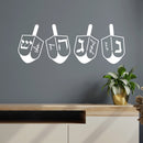Vinyl Wall Art Decal - Dreidel Hanukkah - 10" x 27" - Modern Lovely Fun Jewish Holiday Design Sticker For Home Playroom Family Room Office Coffee Shop Storefront Hebrew Culture Decor 2