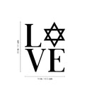Vinyl Wall Art Decal - L ? V E - 20" x 16" - Modern Lovely Jewish Star Of David Design Sticker For Home Bedroom Family Living Room Office Coffee Shop Storefront Religious Center Decor 4