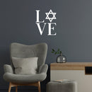 Vinyl Wall Art Decal - L ? V E - Modern Lovely Jewish Star Of David Design Sticker For Home Bedroom Family Living Room Office Coffee Shop Storefront Religious Center Decor 5