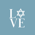 Vinyl Wall Art Decal - L ? V E - 20" x 16" - Modern Lovely Jewish Star Of David Design Sticker For Home Bedroom Family Living Room Office Coffee Shop Storefront Religious Center Decor 1