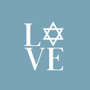 Vinyl Wall Art Decal - L ? V E - 20" x 16" - Modern Lovely Jewish Star Of David Design Sticker For Home Bedroom Family Living Room Office Coffee Shop Storefront Religious Center Decor 1