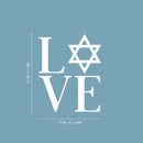 Vinyl Wall Art Decal - L ? V E - 20" x 16" - Modern Lovely Jewish Star Of David Design Sticker For Home Bedroom Family Living Room Office Coffee Shop Storefront Religious Center Decor 4