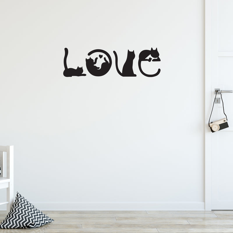 Vinyl Wall Art Decal - Cat's Love - 7.5" x 25" - Modern Inspirational Cute Quote Kitten Star Sticker For Home Vet Office Bedroom Living Room Pet Lovers Decor 2