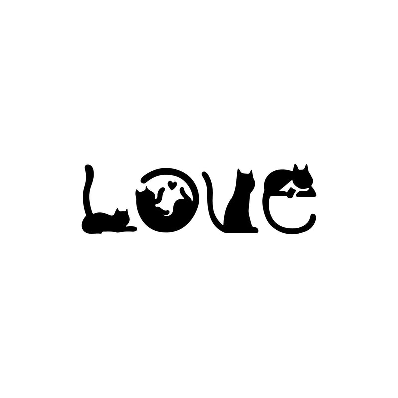 Vinyl Wall Art Decal - Cat's Love - 7.5" x 25" - Modern Inspirational Cute Quote Kitten Star Sticker For Home Vet Office Bedroom Living Room Pet Lovers Decor 1