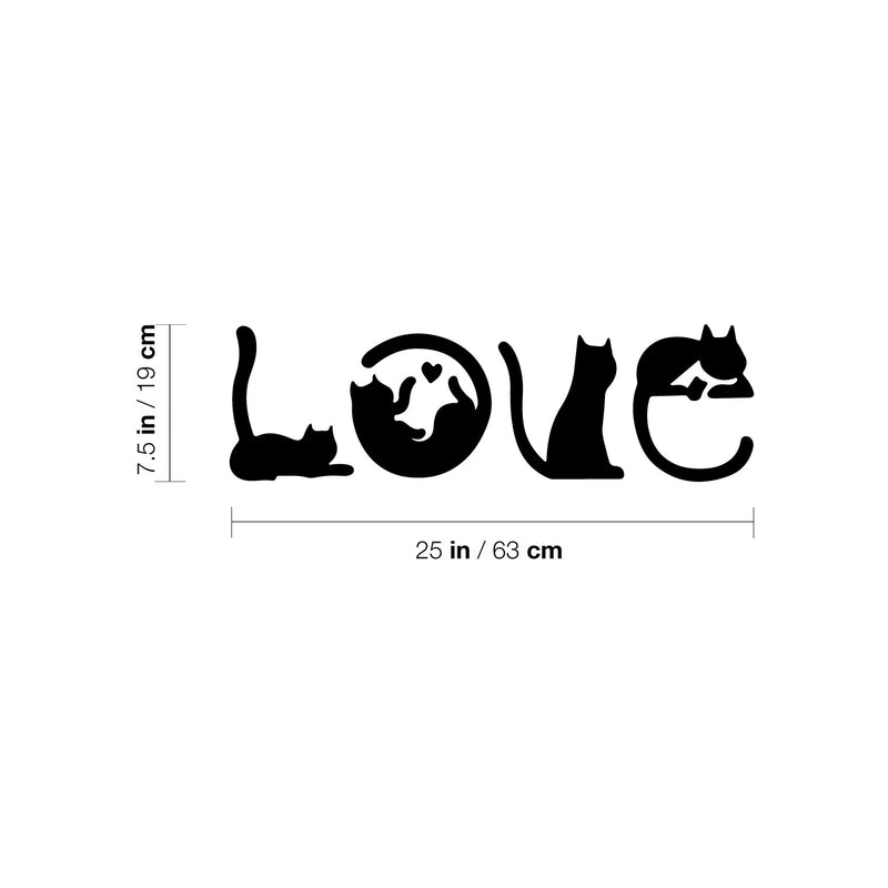 Vinyl Wall Art Decal - Cat's Love - 7. Modern Inspirational Cute Quote Kitten Star Sticker For Home Vet Office Bedroom Living Room Pet Lovers Decor 4