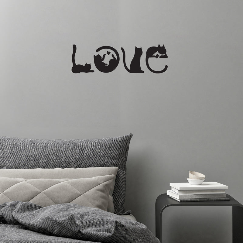 Vinyl Wall Art Decal - Cat's Love - 7.5" x 25" - Modern Inspirational Cute Quote Kitten Star Sticker For Home Vet Office Bedroom Living Room Pet Lovers Decor 3