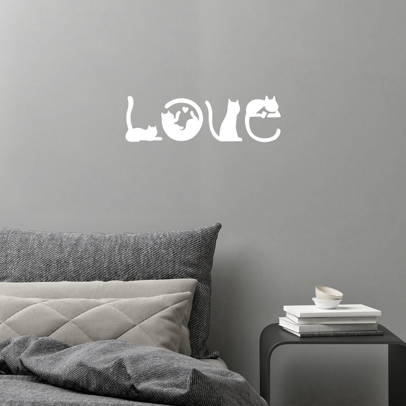 Vinyl Wall Art Decal - Cat's Love - 7.5" x 25" - Modern Inspirational Cute Quote Kitten Star Sticker For Home Vet Office Bedroom Living Room Pet Lovers Decor 3