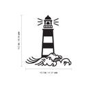 Vinyl Wall Art Decal - Lighthouse Waves - 18.5" X 16.5" - Light Shape Cute Modern Trendy Beacon Ocean Navy Design For Home Office Living Room Bedroom Store Decor 4