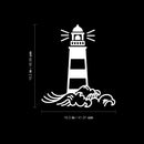 Vinyl Wall Art Decal - Lighthouse Waves - 18.5" X 16.5" - Light Shape Cute Modern Trendy Beacon Ocean Navy Design For Home Office Living Room Bedroom Store Decor 4