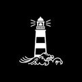 Vinyl Wall Art Decal - Lighthouse Waves - 18.5" X 16.5" - Light Shape Cute Modern Trendy Beacon Ocean Navy Design For Home Office Living Room Bedroom Store Decor 1