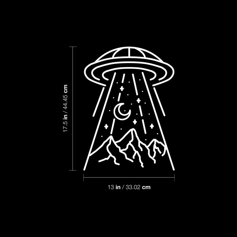 Vinyl Wall Art Decal - Alien Abduction - 17.5" x 13" - Trendy Quote UFO Design Sticker For Home Living Room Kids Room Playroom Nursery Daycare Classroom Office Decor 4