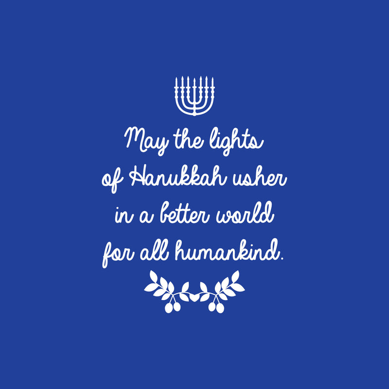 Vinyl Wall Art Decal - May The Lights Of Hanukkah - 25" x 16" - Grateful Inspirational Holiday Season Quote Sticker For Home Entry Door Dining Room Living Room Decor 1