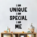 Vinyl Wall Art Decal - I Am Unique I Am Special I Am Me - Modern Cute Funny Lovely Quote Sticker For Home Kids Room Baby's Nursery Playroom Kindergarten Daycare Decor 2