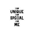 Vinyl Wall Art Decal - I Am Unique I Am Special I Am Me - Modern Cute Funny Lovely Quote Sticker For Home Kids Room Baby's Nursery Playroom Kindergarten Daycare Decor 1