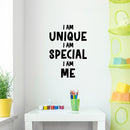 Vinyl Wall Art Decal - I Am Unique I Am Special I Am Me - Modern Cute Funny Lovely Quote Sticker For Home Kids Room Baby's Nursery Playroom Kindergarten Daycare Decor 3