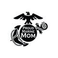 Vinyl Wall Art Decal - Proud Marine Mom - 5. - Modern Motivational Quote Sticker For Bedroom Mirror Notebooks Laptops Bumper Stickers Car Windows Decor 1