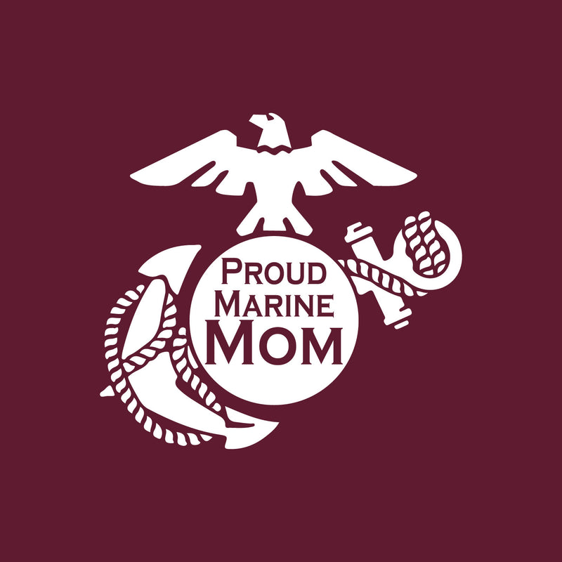 Vinyl Wall Art Decal - Proud Marine Mom - 5.5" x 5.5" - Modern Motivational Quote Sticker For Bedroom Mirror Notebooks Laptops Bumper Stickers Car Windows Decor 1