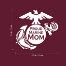 Vinyl Wall Art Decal - Proud Marine Mom - 5.5" x 5.5" - Modern Motivational Quote Sticker For Bedroom Mirror Notebooks Laptops Bumper Stickers Car Windows Decor 4