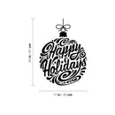 Vinyl Wall Art Decal - Happy Holidays - Winter Christmas Seasonal Holiday Decoration Sticker - Indoor Outdoor Home Office Wall Door Window Bedroom Workplace Decals (20" x 22"; Black) 4