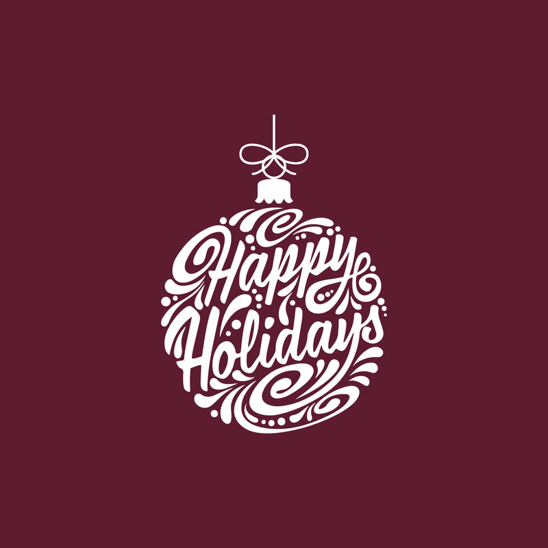 Vinyl Wall Art Decal - Happy Holidays - 24" x 17" - Lovely Funny Christmas Season Bubbles Design Quote Sticker For Home Playroom Family Living Room Windows Storefront Holiday Decor 1