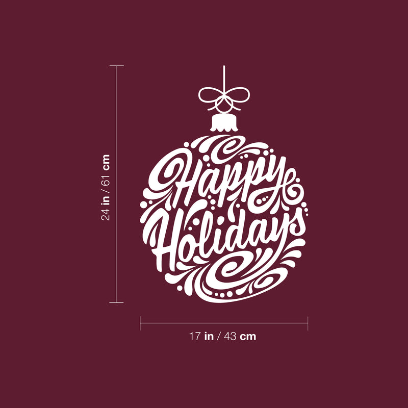 Vinyl Wall Art Decal - Happy Holidays - 24" x 17" - Lovely Funny Christmas Season Bubbles Design Quote Sticker For Home Playroom Family Living Room Windows Storefront Holiday Decor 4