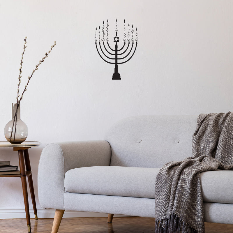 Vinyl Wall Art Decal - Hanukkiah Meaning - Modern Lovely Jewish Holiday Inspiring Sticker For Home Family Room Dining Room Coffee Shop Storefront Hebrew Culture Decor 2