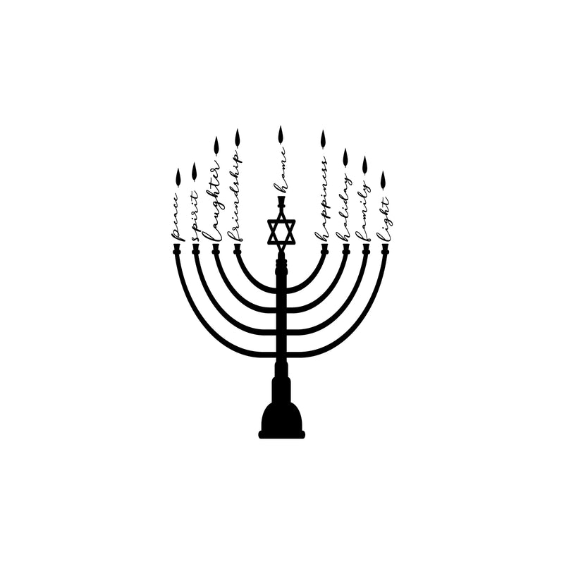 Vinyl Wall Art Decal - Hanukkiah Meaning - Modern Lovely Jewish Holiday Inspiring Sticker For Home Family Room Dining Room Coffee Shop Storefront Hebrew Culture Decor 1