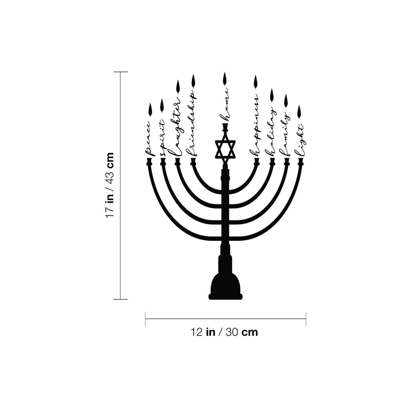 Vinyl Wall Art Decal - Hanukkiah Meaning - 17" x 12" - Modern Lovely Jewish Holiday Inspiring Sticker For Home Family Room Dining Room Coffee Shop Storefront Hebrew Culture Decor 4